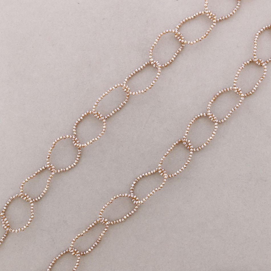 LONG NECKLACE WITH FACETED CRYSTALS