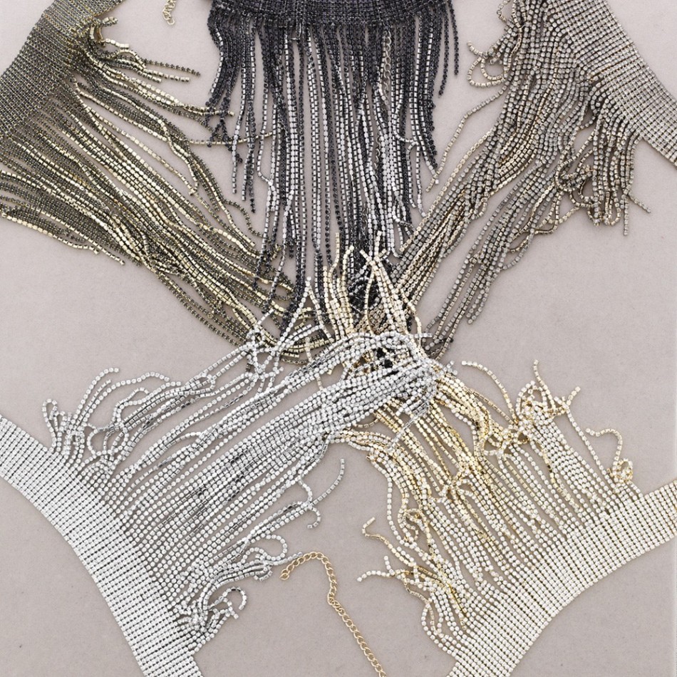 CHOKER METAL FLECOS CRISTALES