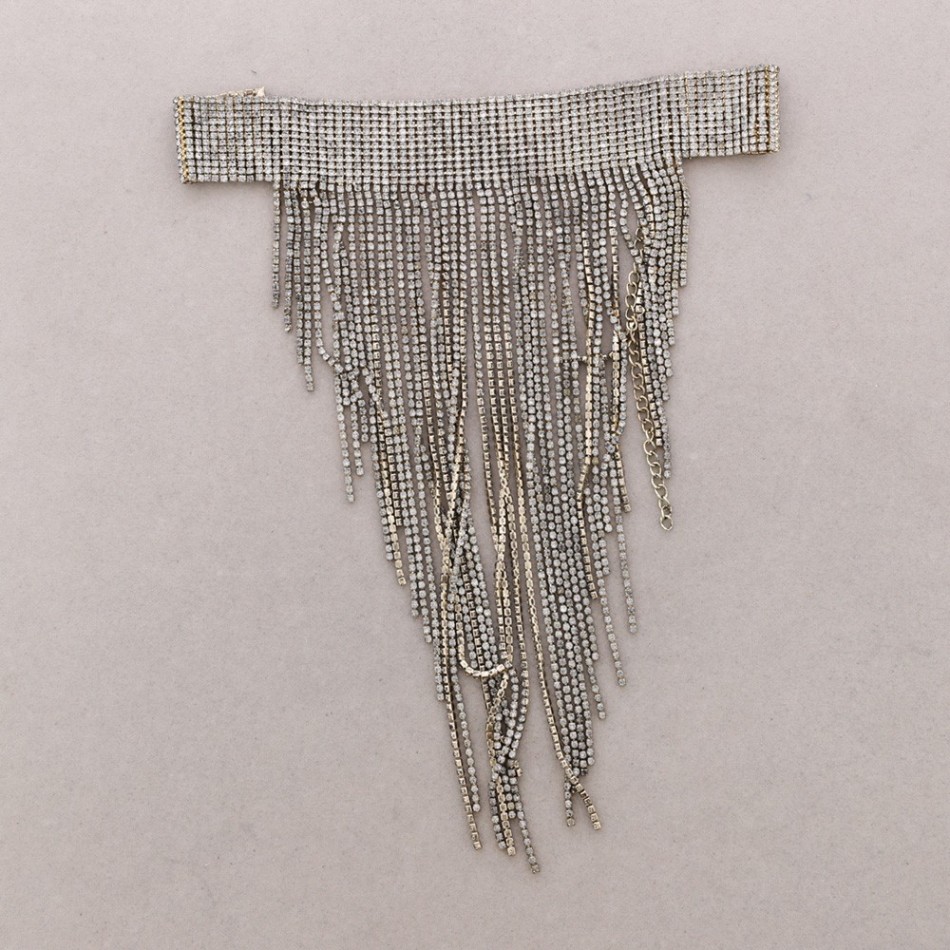 CHOKER METAL FLECOS CRISTALES
