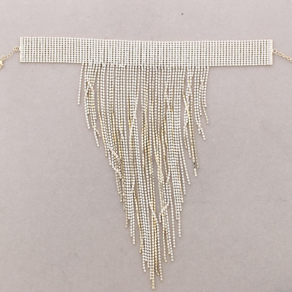 CHOKER METAL FLECOS CRISTALES