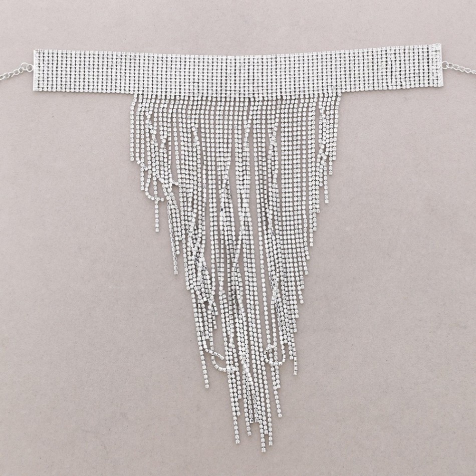 CHOKER METAL FLECOS CRISTALES