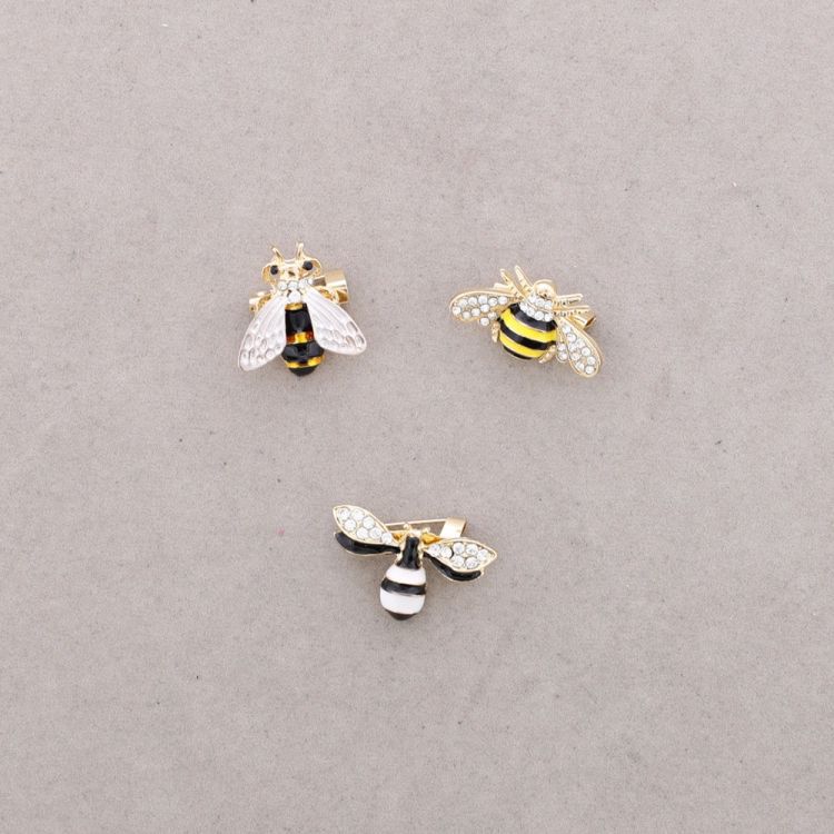SET BROCHE TRIPLE INSECTO METAL CRISTALES 2