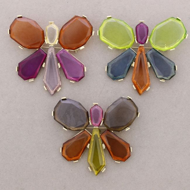 BROCHE MARIPOSA METAL CRISTALES