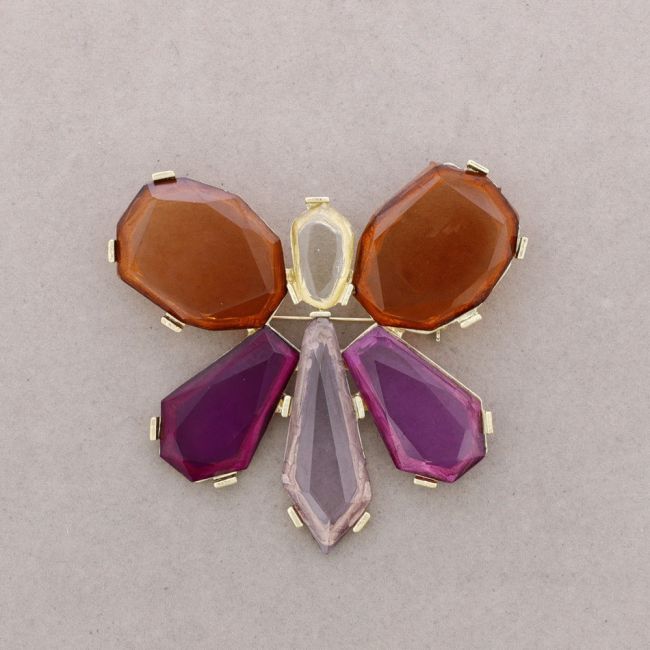 BROCHE MARIPOSA METAL CRISTALES