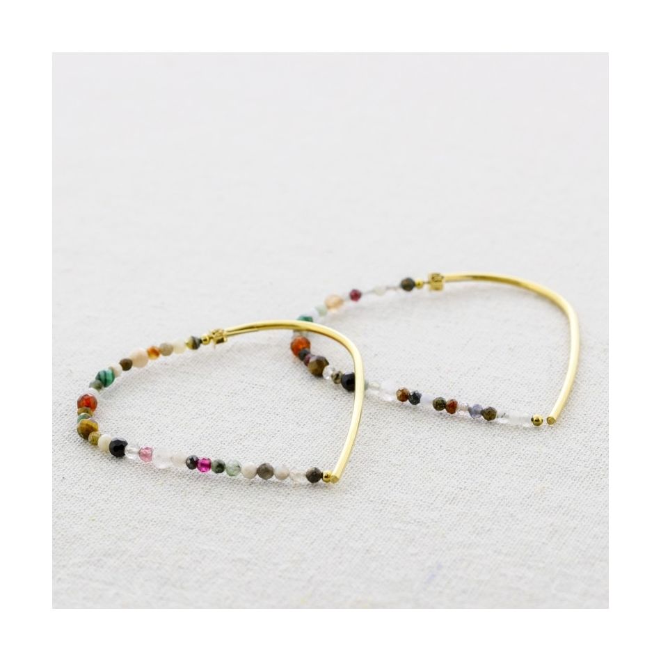PENDIENTES ACERO CORAZÓN PIEDRAS