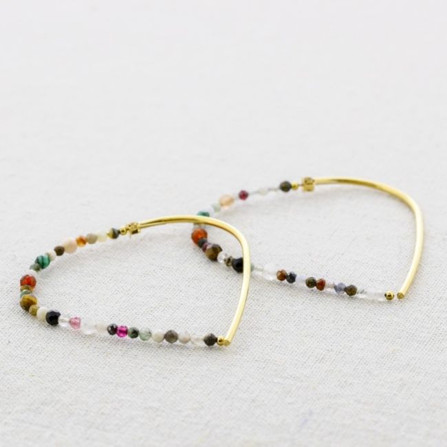 PENDIENTES ACERO CORAZÓN PIEDRAS