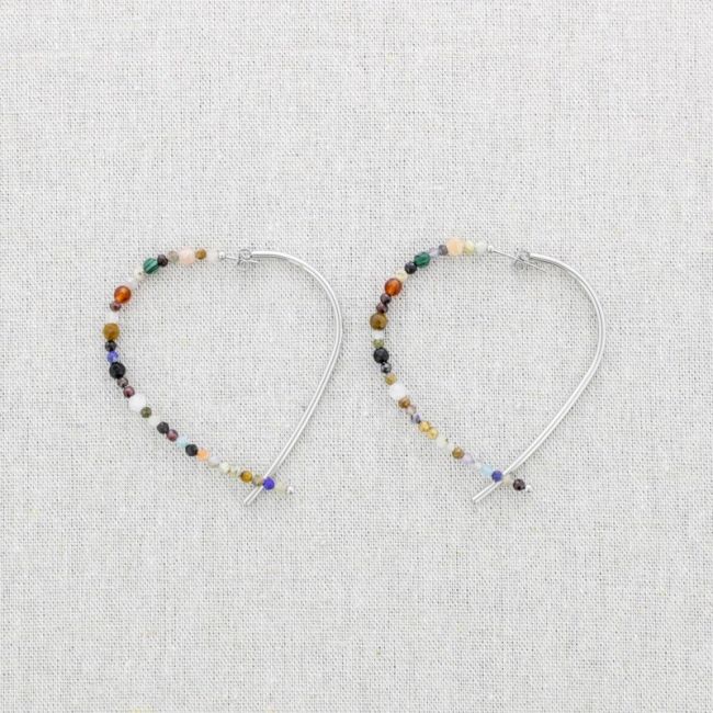 STONE HEART STEEL EARRINGS