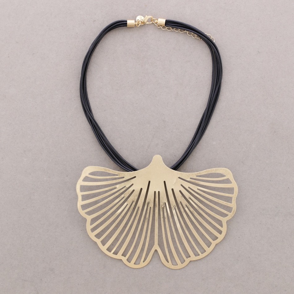 GARGANTILLA COLGANTE GINKGO METAL