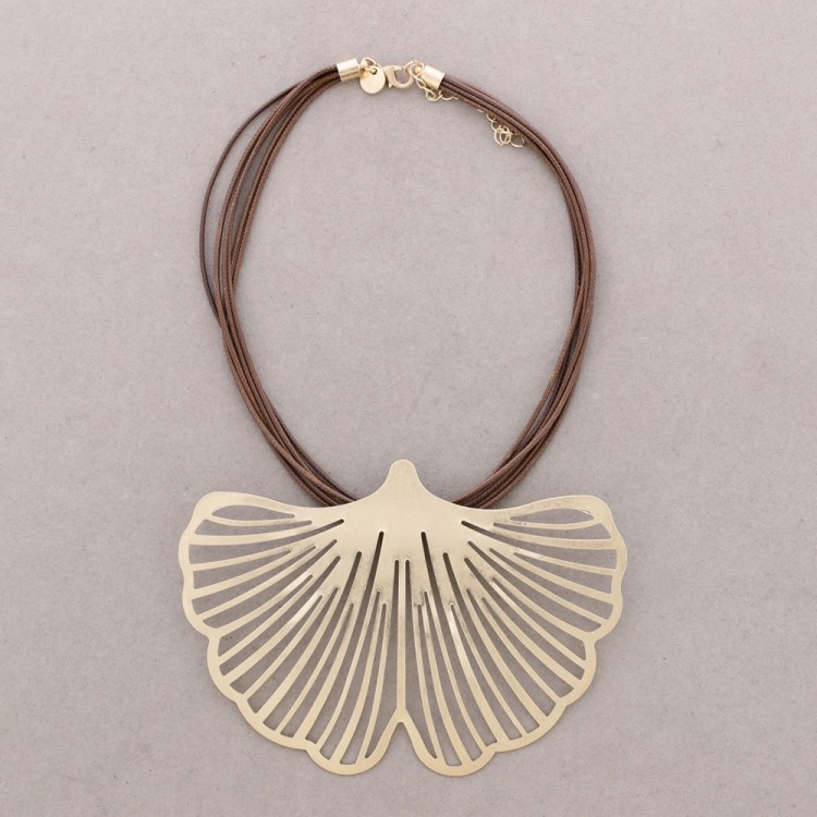 GARGANTILLA COLGANTE GINKGO METAL 2