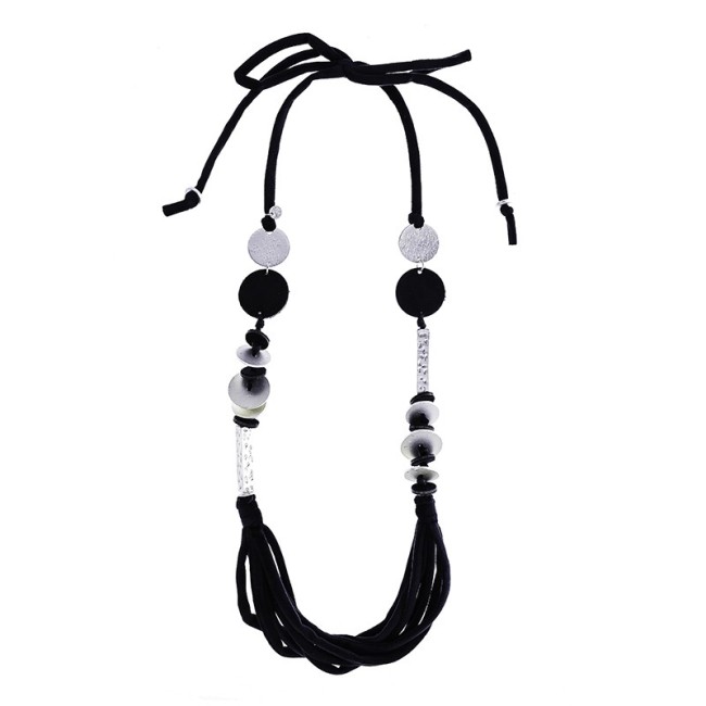 LONG VELVET BEAD NECKLACE