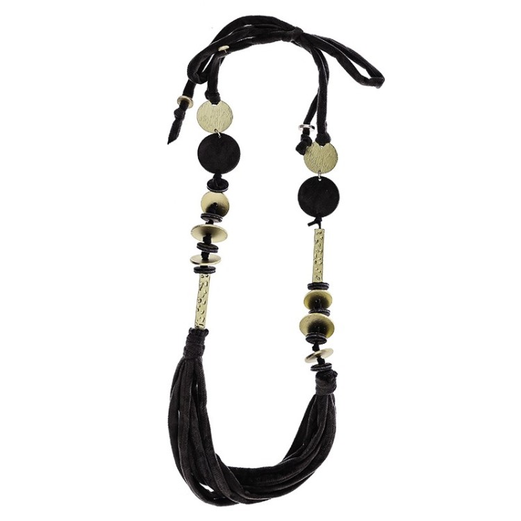 COLLAR LARGO TERCIOPELO CUENTAS 2