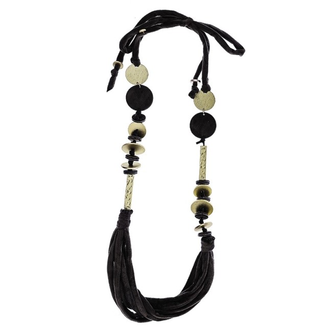 LONG VELVET BEAD NECKLACE