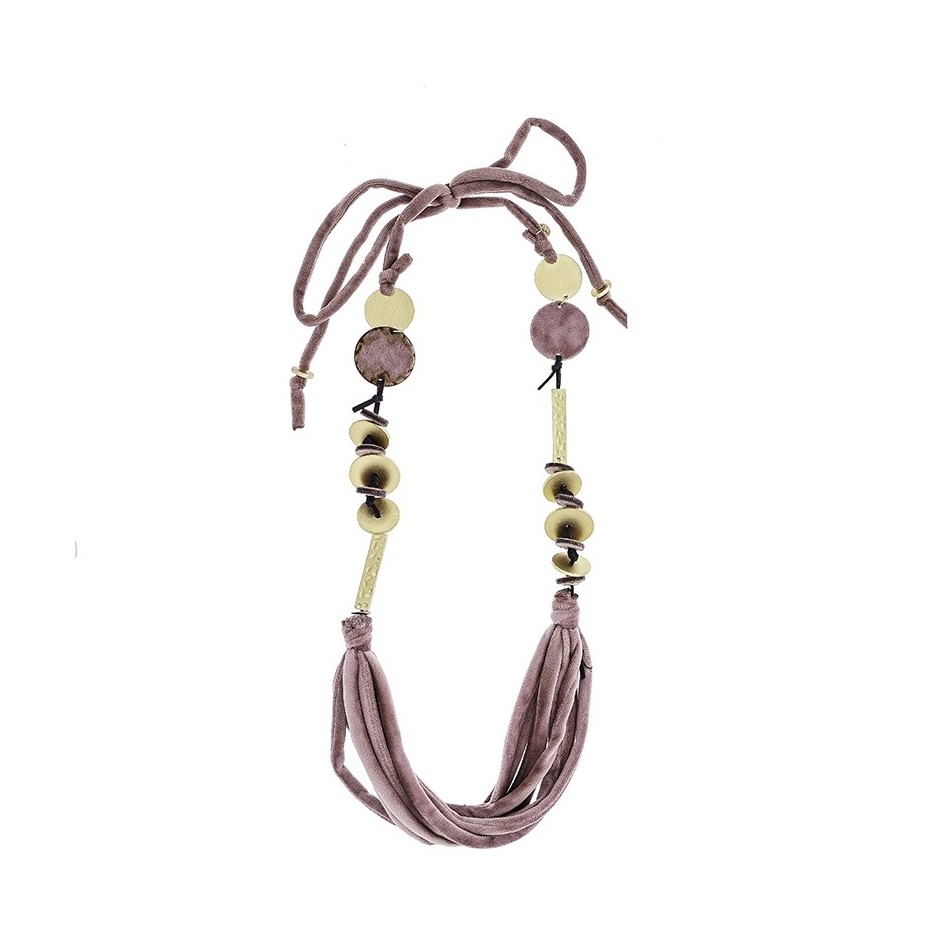 LONG VELVET BEAD NECKLACE