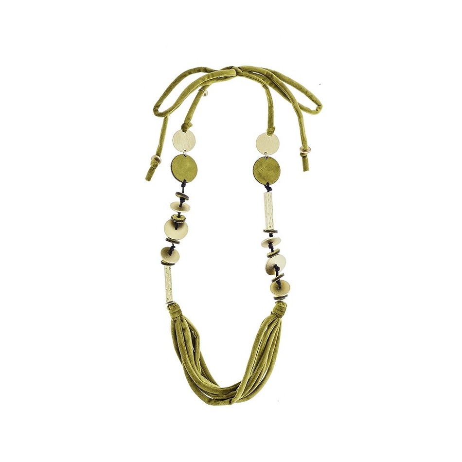 COLLAR LARGO TERCIOPELO CUENTAS