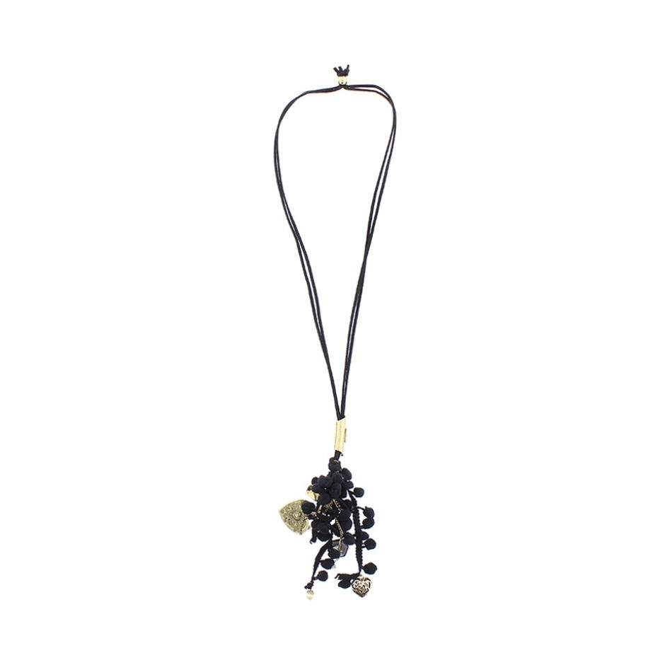 COLLAR LARGO COLG.POMPONES