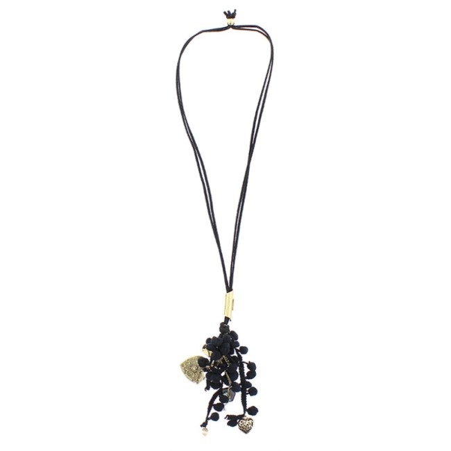 COLLAR LARGO COLG.POMPONES
