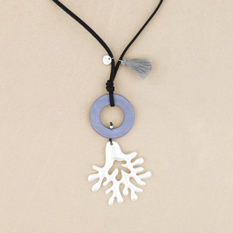 COLLAR LARGO COLGANTE CORAL METAL