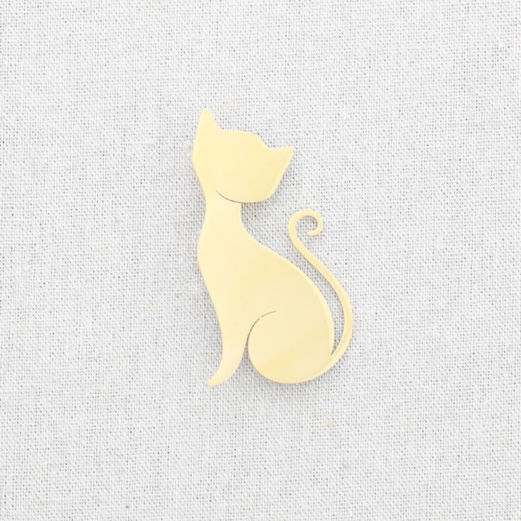 STEEL KITTY BROOCH
