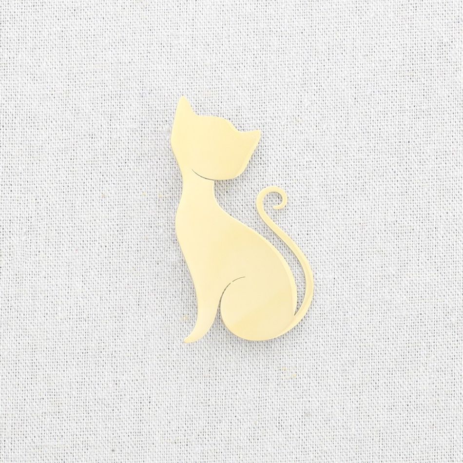 STEEL KITTY BROOCH