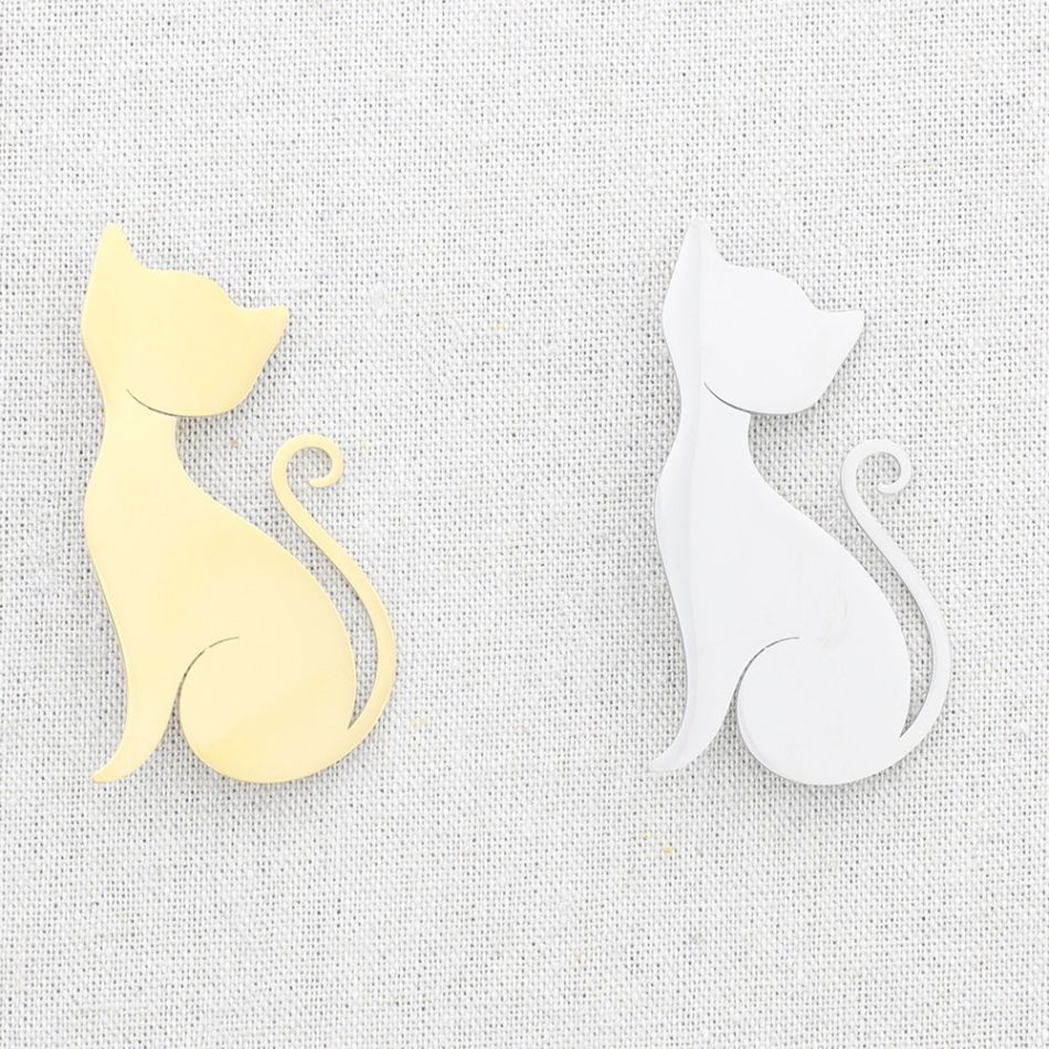 BROCHE ACERO GATITO