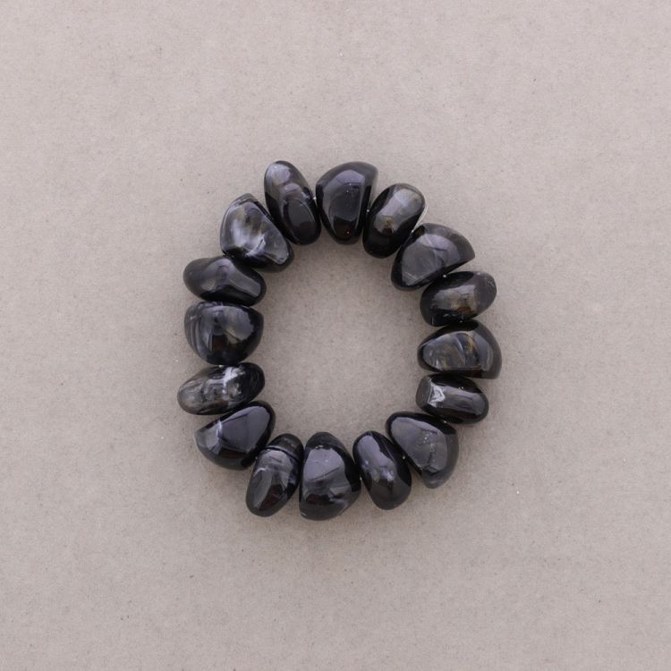 PULSERA ELÁSTICA CUENTAS IRREGULARES RESINA 2