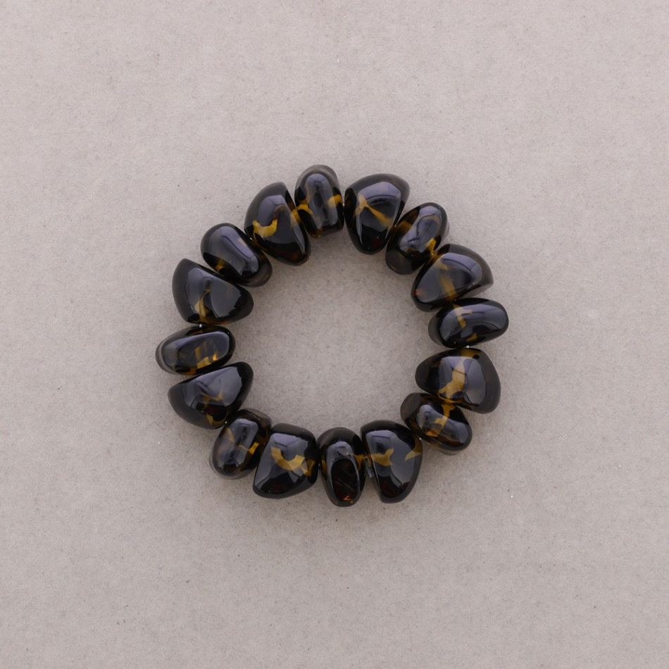PULSERA ELÁSTICA CUENTAS IRREGULARES RESINA