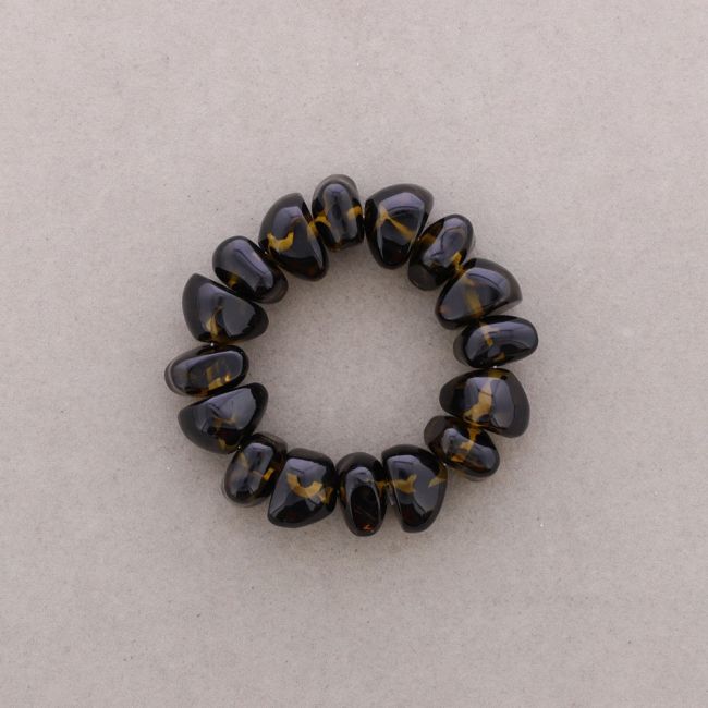 PULSERA ELÁSTICA CUENTAS IRREGULARES RESINA