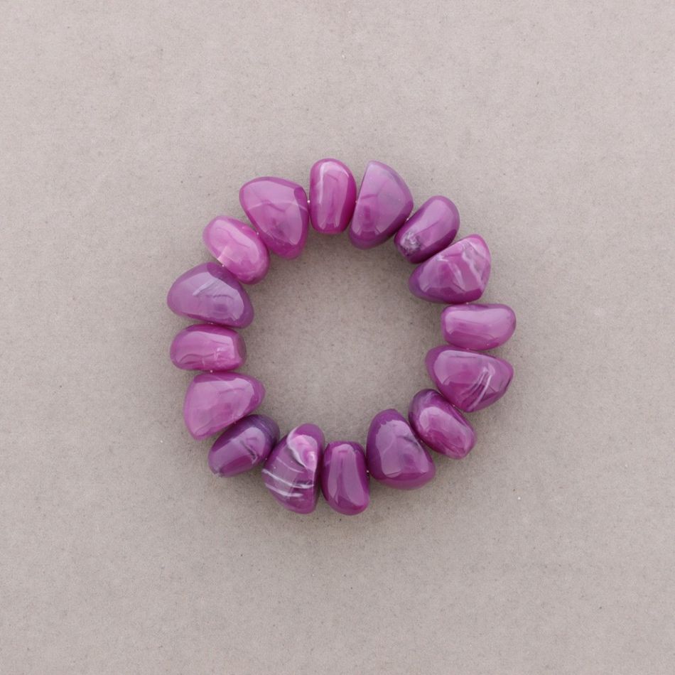 PULSERA ELÁSTICA CUENTAS IRREGULARES RESINA