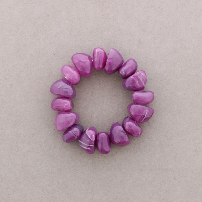 PULSERA ELÁSTICA CUENTAS IRREGULARES RESINA