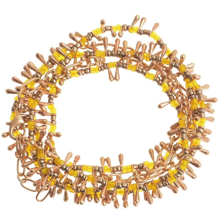 COLLAR LARGO/GARGANTILLA/PULSERA ABALORIO GOTAS METAL