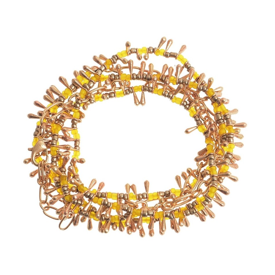 COLLAR LARGO/GARGANTILLA/PULSERA ABALORIO GOTAS METAL