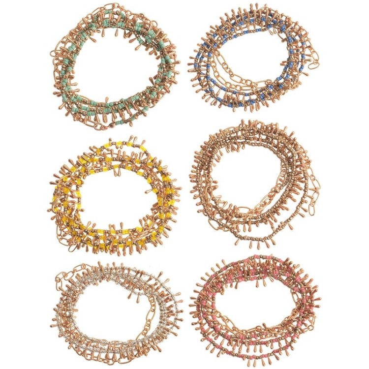 COLLAR LARGO/GARGANTILLA/PULSERA ABALORIO GOTAS METAL 2