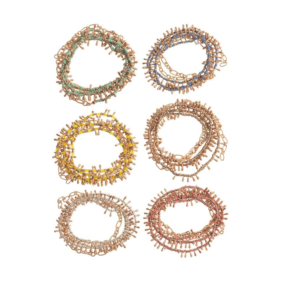 COLLAR LARGO/GARGANTILLA/PULSERA ABALORIO GOTAS METAL