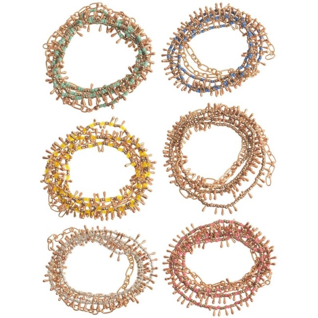 COLLAR LARGO/GARGANTILLA/PULSERA ABALORIO GOTAS METAL