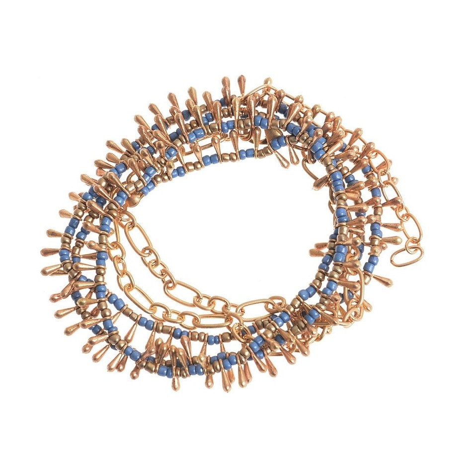 COLLAR LARGO/GARGANTILLA/PULSERA ABALORIO GOTAS METAL