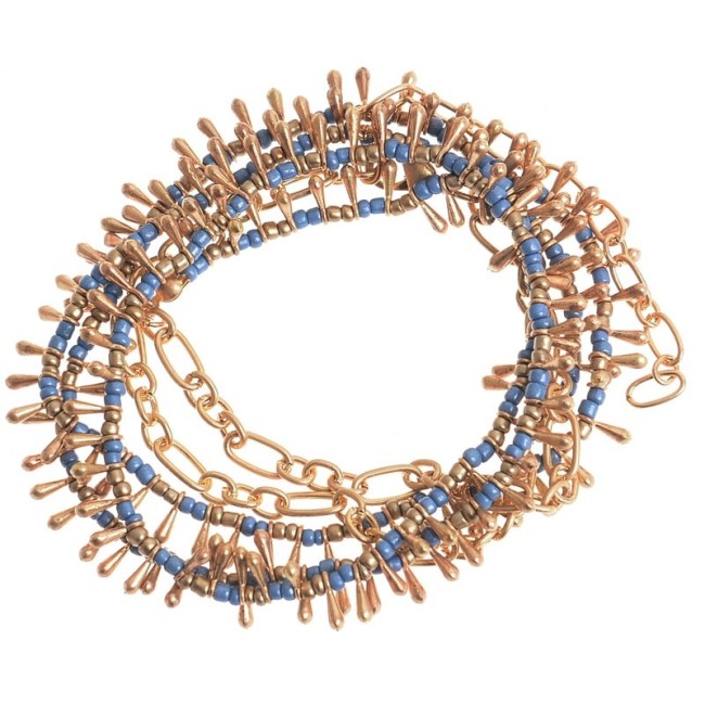 COLLAR LARGO/GARGANTILLA/PULSERA ABALORIO GOTAS METAL
