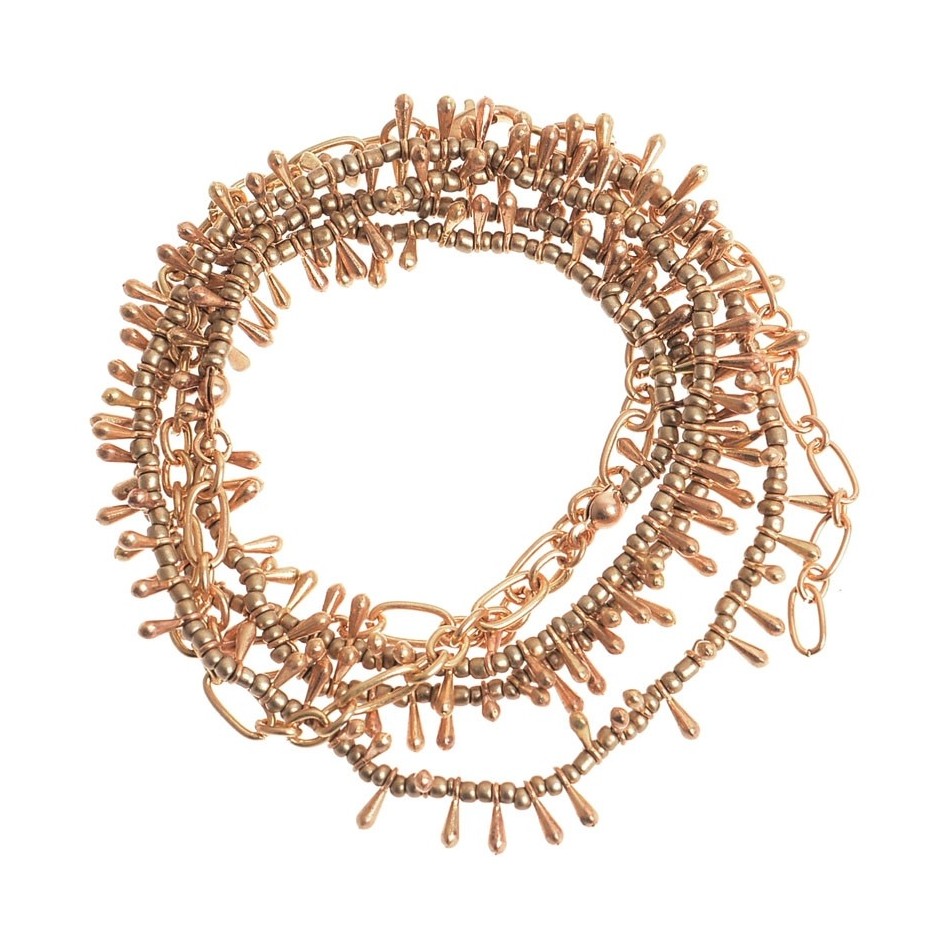 COLLAR LARGO/GARGANTILLA/PULSERA ABALORIO GOTAS METAL
