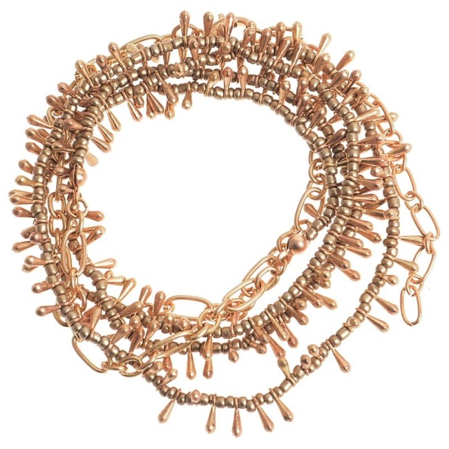 COLLAR LARGO/GARGANTILLA/PULSERA ABALORIO GOTAS METAL