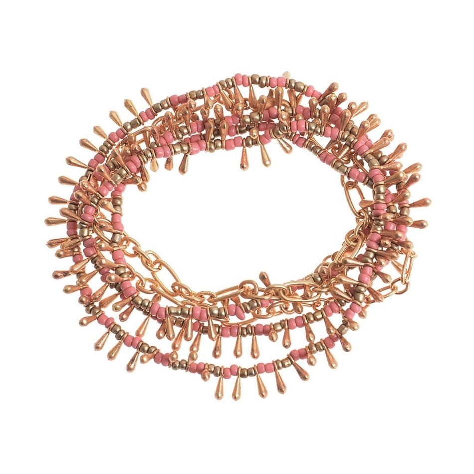 COLLAR LARGO/GARGANTILLA/PULSERA ABALORIO GOTAS METAL