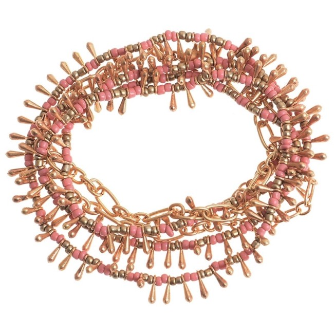COLLAR LARGO/GARGANTILLA/PULSERA ABALORIO GOTAS METAL