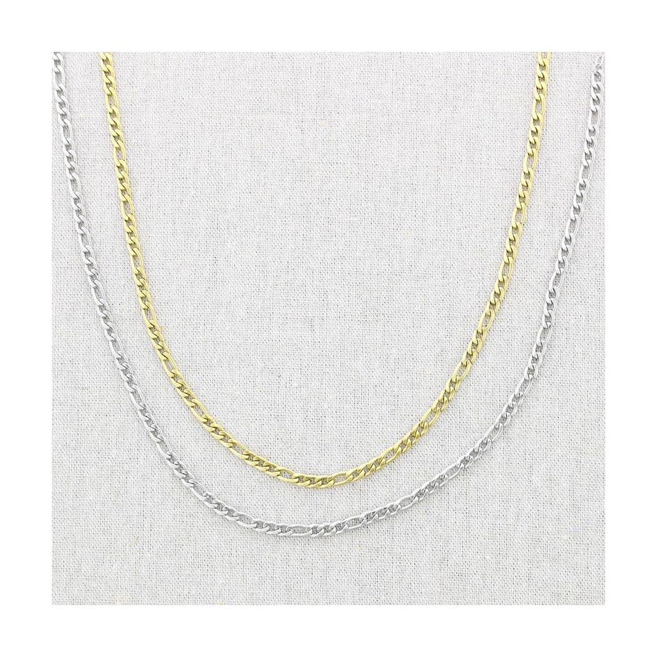 STEEL LINK NECKLACE 43CM