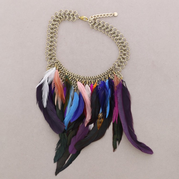 GARGANTILLAS CADENA COLG. PLUMAS
