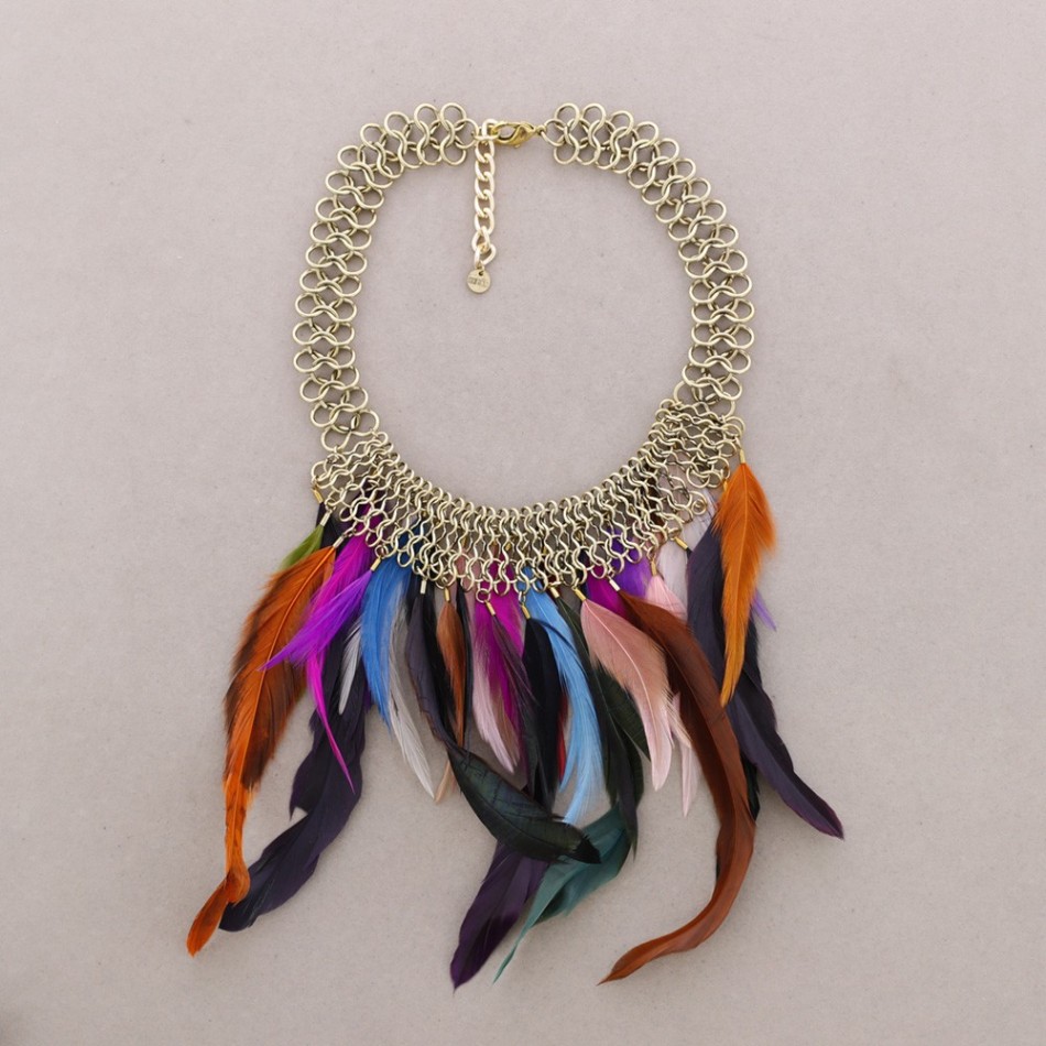GARGANTILLAS CADENA COLG. PLUMAS