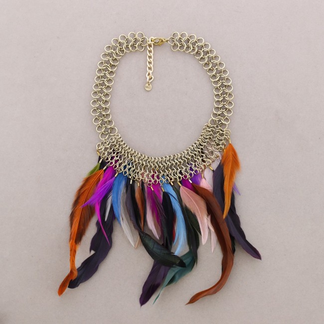 GARGANTILLAS CADENA COLG. PLUMAS