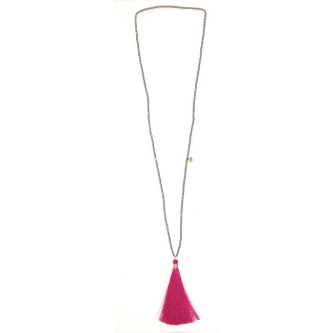 COLLAR LARGO COLGANTE FLECO
