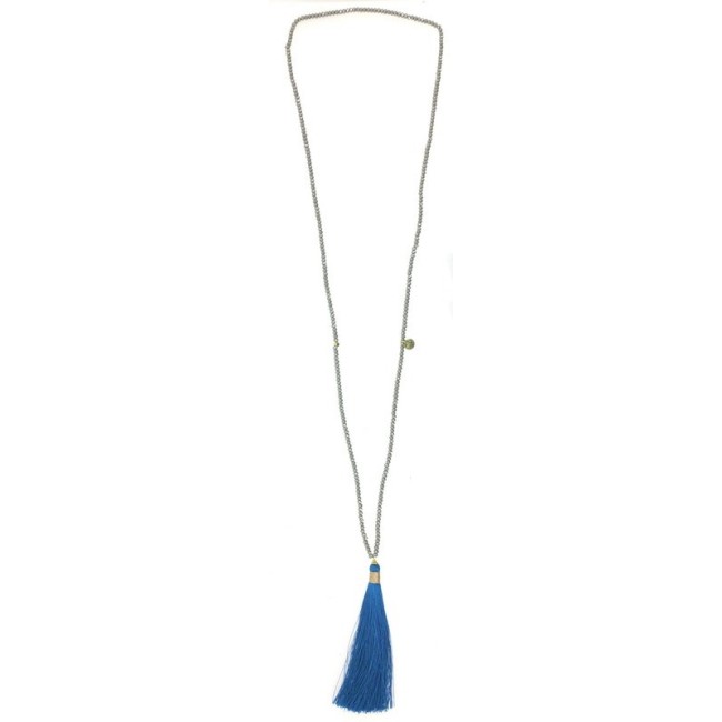 LONG FRINGE PENDANT NECKLACE