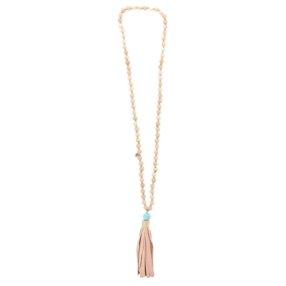 COLLAR LARGO PIEDRAS COLG. FLECO