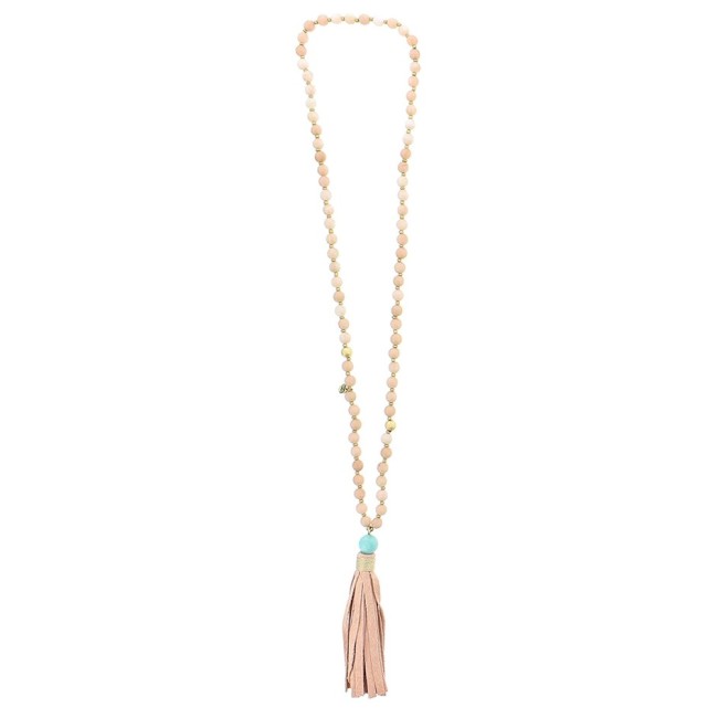 COLLAR LARGO PIEDRAS COLG. FLECO
