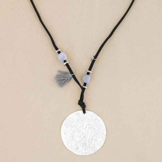 COLLAR LARGO COLGANTE MEDALLA METAL