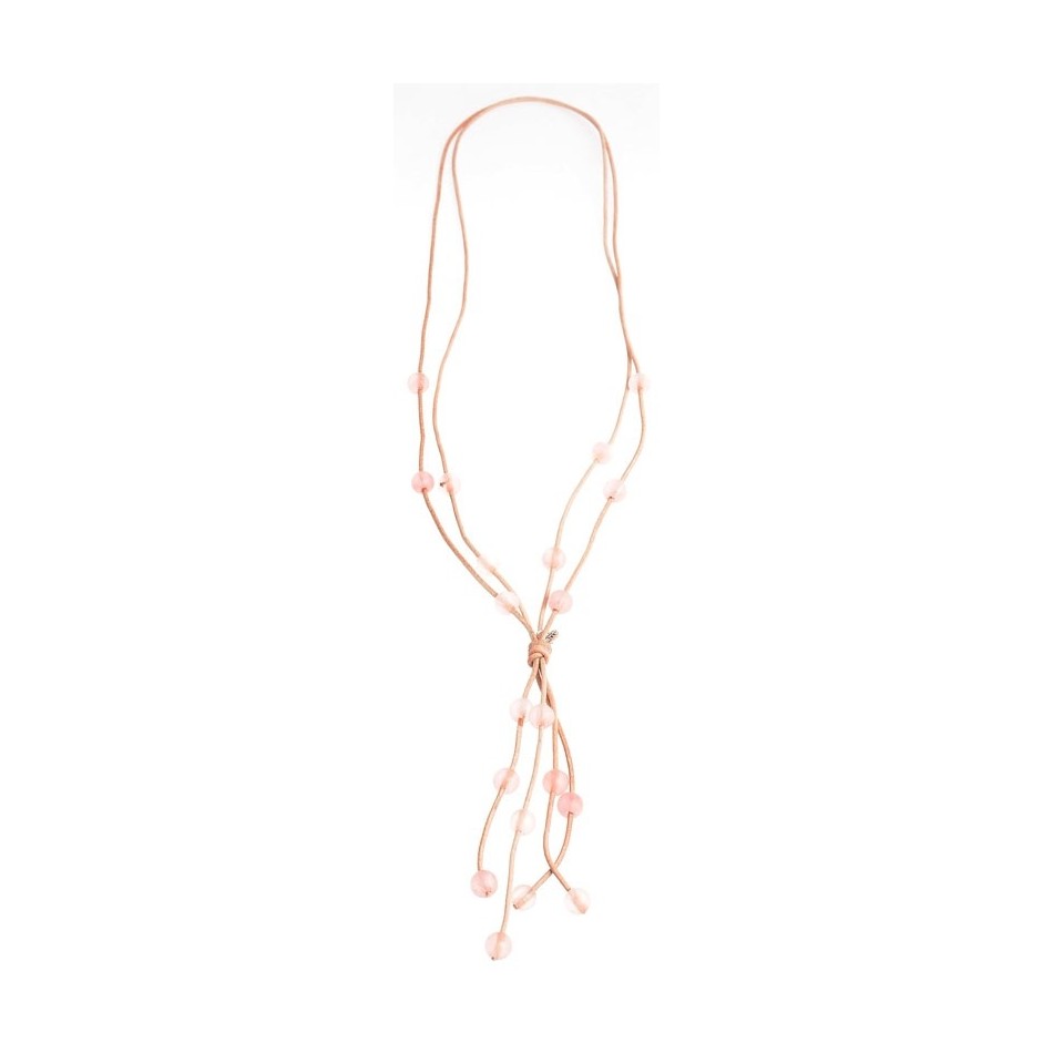 COLLAR LARGO CUERO PIEDRAS